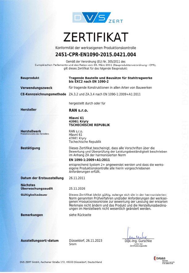 Náhled DVS certifikátu